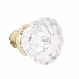 Prime-Line Fluted Glass Door Knob Passage Set, 2 in. Diameter, Brass Plated, Antique Style thumbnail 2