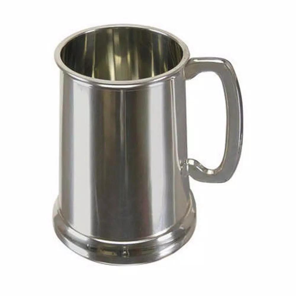 Heim Concept Silver 19 oz. Sheffield Pewter Tankard with Glass Bottom
