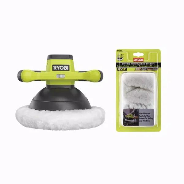 RYOBI 18V ONE+ 10 in. Cordless Orbital Buffer with 4 Buffing Bonnet Set