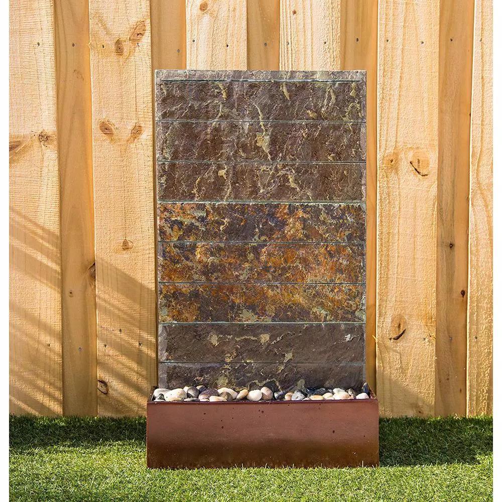 Kenroy Home Stream Resin and Slate Floor and Wall Water Fountain with LED Light