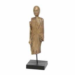LITTON LANE Hand-Carved Natural Albizzia Wood Buddha Sculpture, 18 in. Tall thumbnail 2