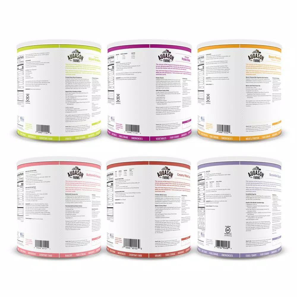 Augason Farms Breakfast Variety Pack Emergency Food Supply - 6 Large Cans, 30-Year Shelf Life