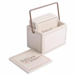 Home Essentials Harvest Devotions Wooden Coasters with Storage Holder, Set of 6 thumbnail 1