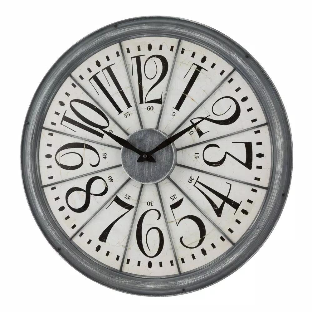 La Crosse Technology 20-Inch Alice Quartz Analog Wall Clock with Metal Antique Gray Frame