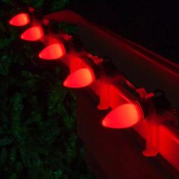 Wintergreen Lighting OptiCore C7 LED Red Smooth Opaque Christmas Light Bulbs, 25-Pack thumbnail 3