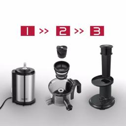 Boyel Living 200W Stainless Steel Slow Masticating Juicer, Quiet Cold Press Juicer with Reverse Function, Silver thumbnail 4