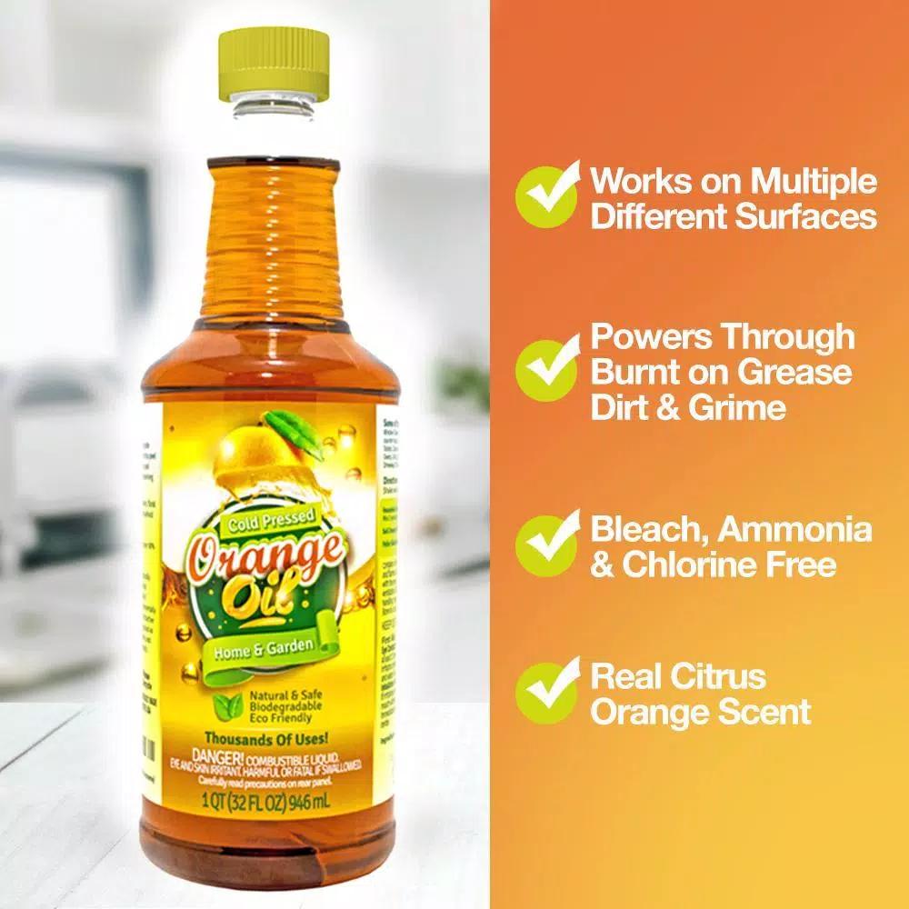 Eco Clean 32 oz. Pure Cold Pressed Orange Oil - Concentrated Citrus Peel Extract