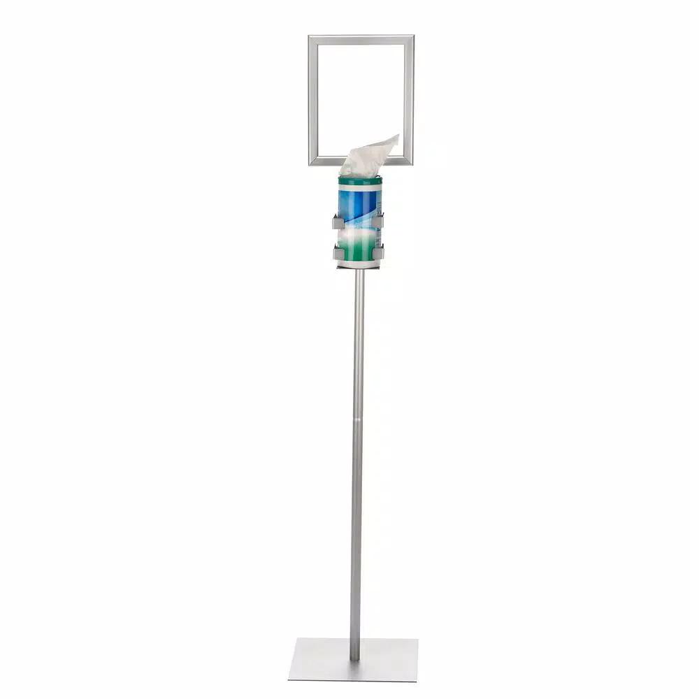 Alpine Industries 60.5 in. Sanitizing Wipes Dispenser Stand with 2-Sided Sign Holder