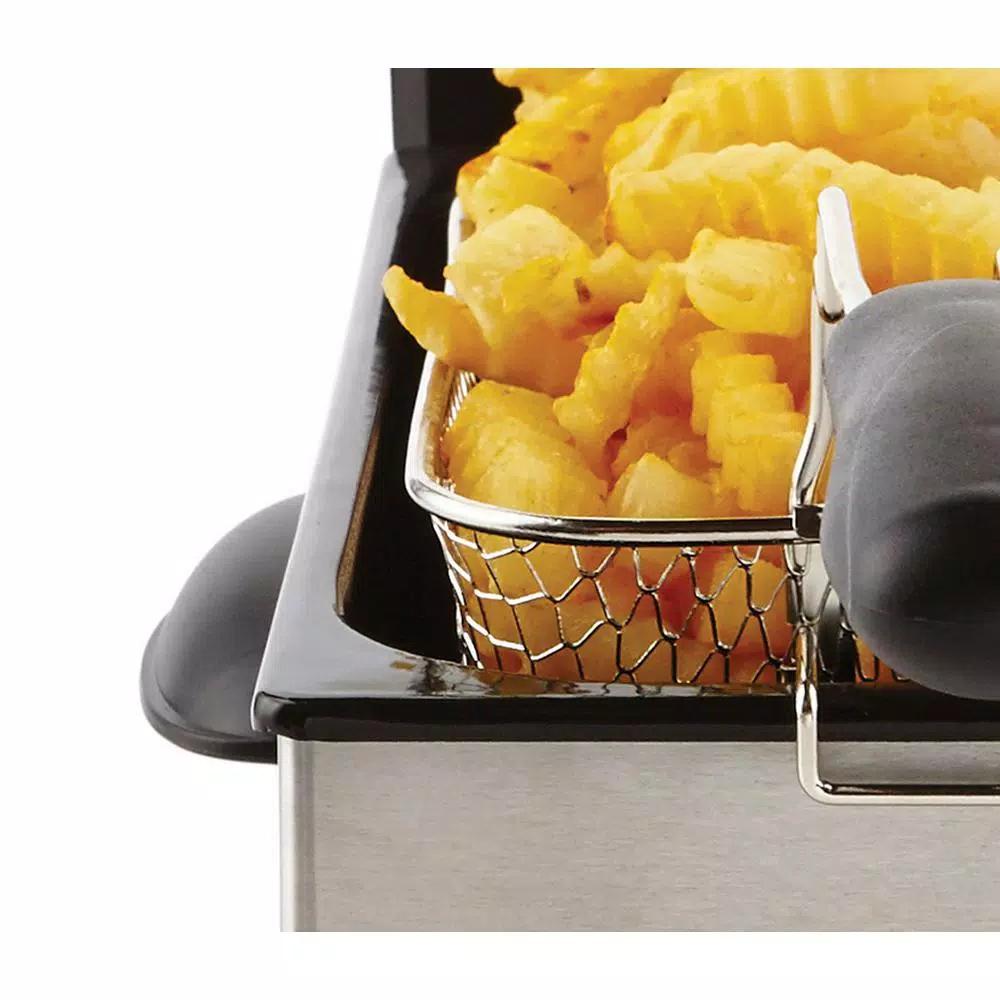 Continental Professional Series 3 QT Stainless Steel Deep Fryer, 1700W Electric