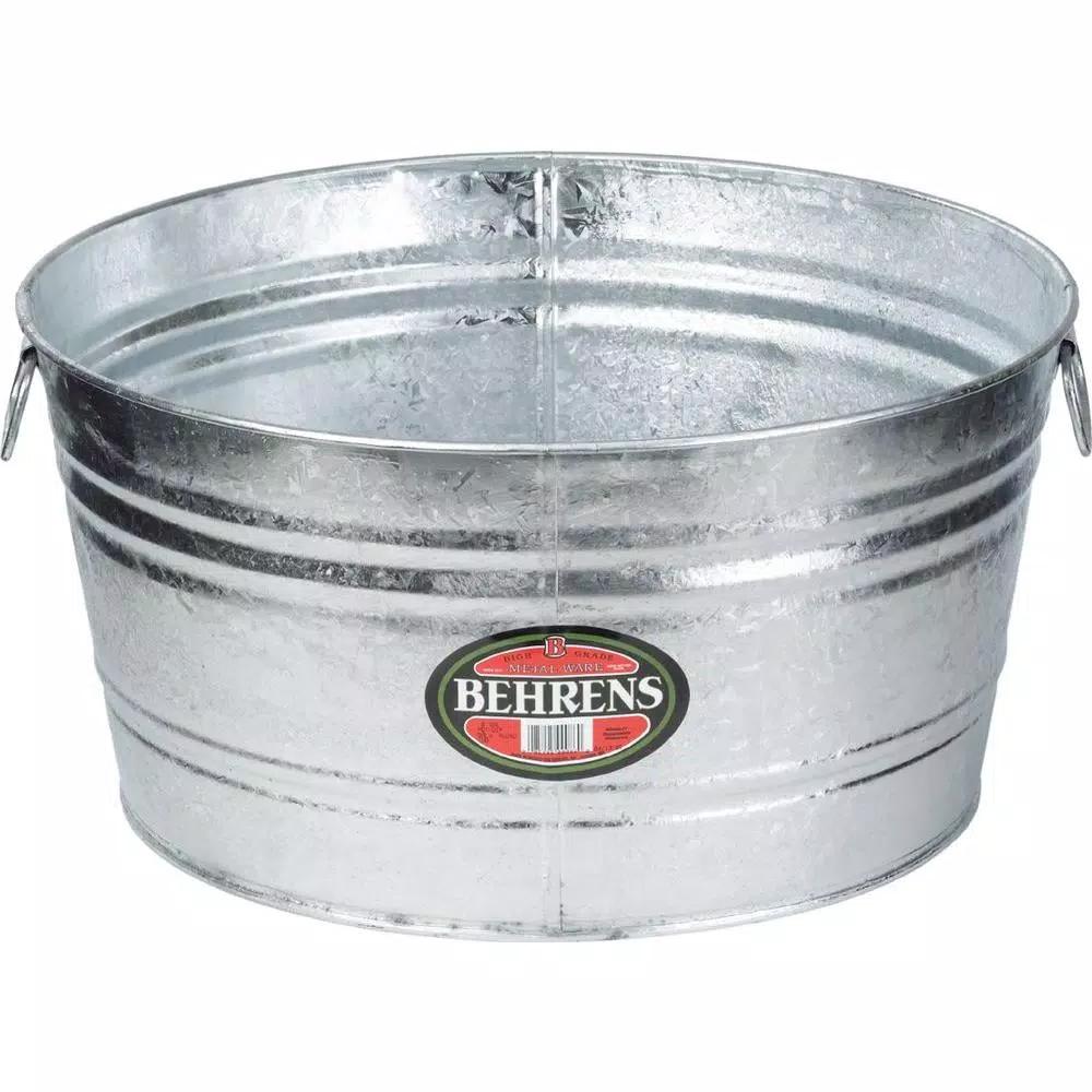 Behrens 15 Gal. Hot Dipped Galvanized Steel Round Utility Tub & Planter
