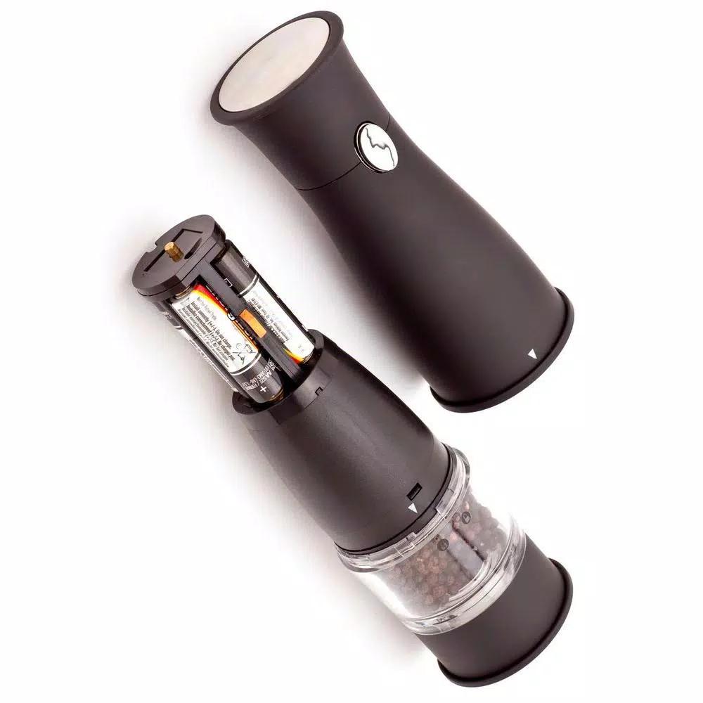 Ozeri Artesio Soft Touch Electric Pepper Mill and Salt Grinder, Black