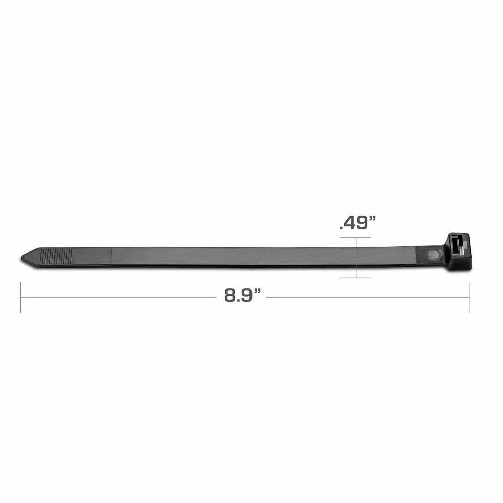 TR Industrial 8.9 in. Ultra Heavy-Duty UV Resistant Cable Ties, 250 lb. Tensile Strength (50-Pack)