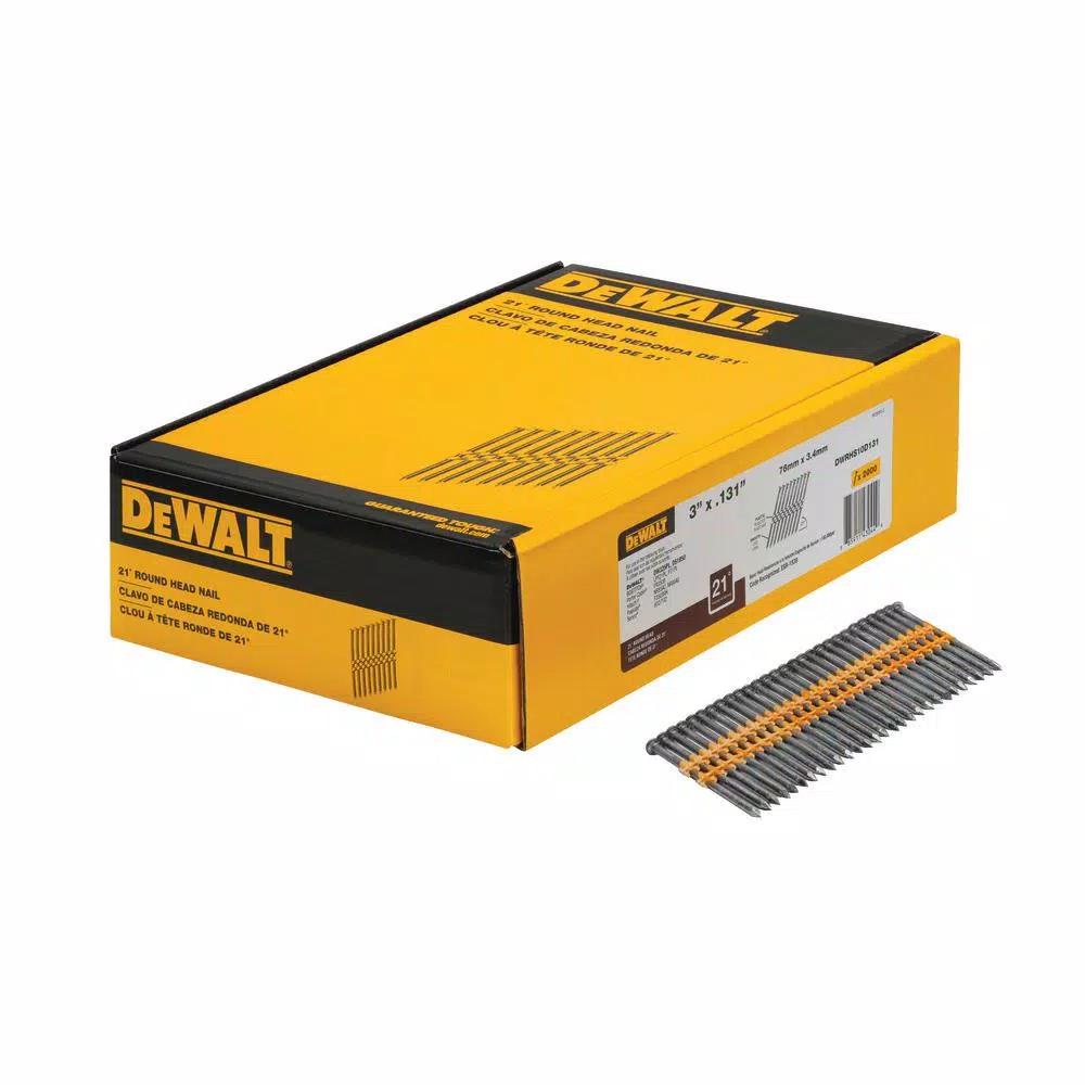 DEWALT DWHS 21-Degree Pneumatic Collated Framing Nailer with 2000-Pack Bonus 3 in. Metal Nails