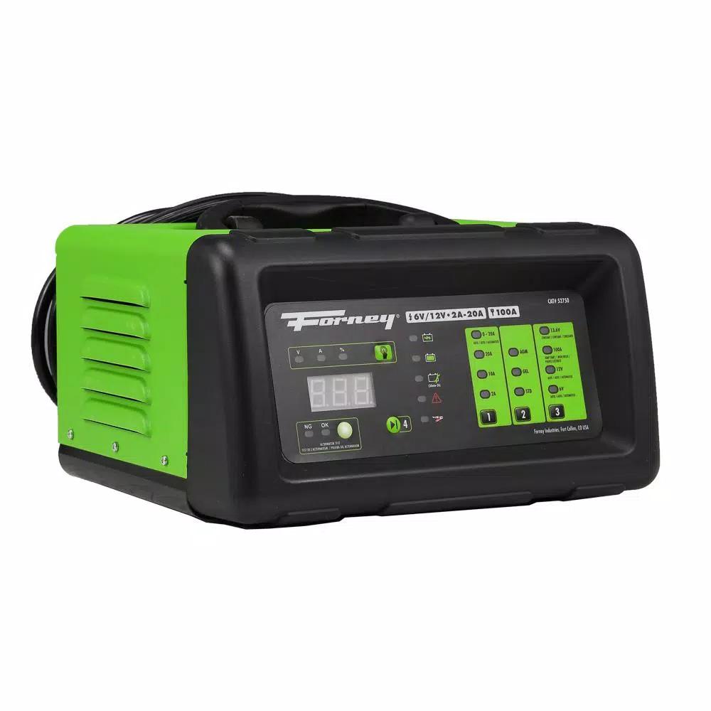 Forney Multi-Voltage Bench Battery Charger, 6V/12V with 100A Engine Start