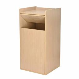 Alpine Industries 40 Gal. Oak Wood Commercial Tray Top Waste Enclosure Trash Can thumbnail 4