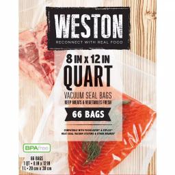 Weston 8 x 12 in. Quart Vacuum Sealer Bags, 66-Pack thumbnail 5