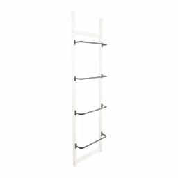 3R Studios 4-Bar Wall Mounted Towel Rack, Distressed Off-White Wood with Black Metal Bars thumbnail 5