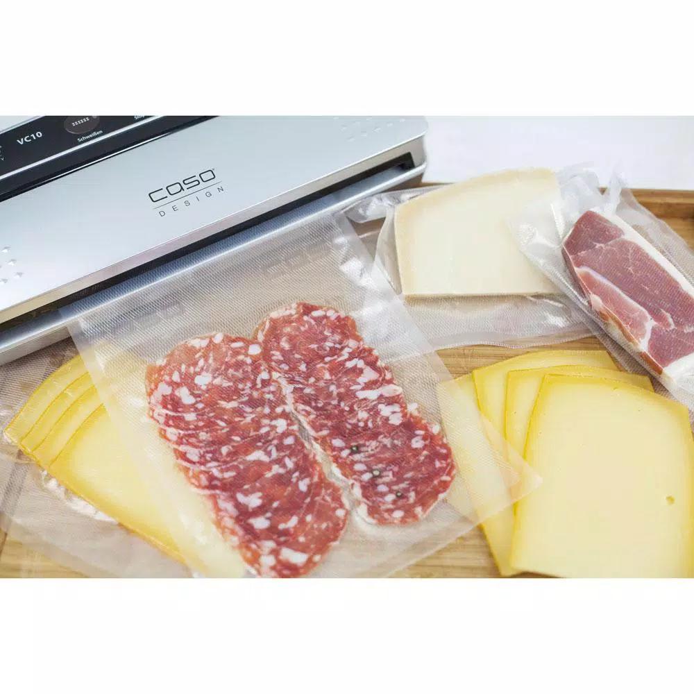 Caso VC 10 Stainless Steel Food Vacuum Sealer with Food Management App and 2 Vacuum Rolls