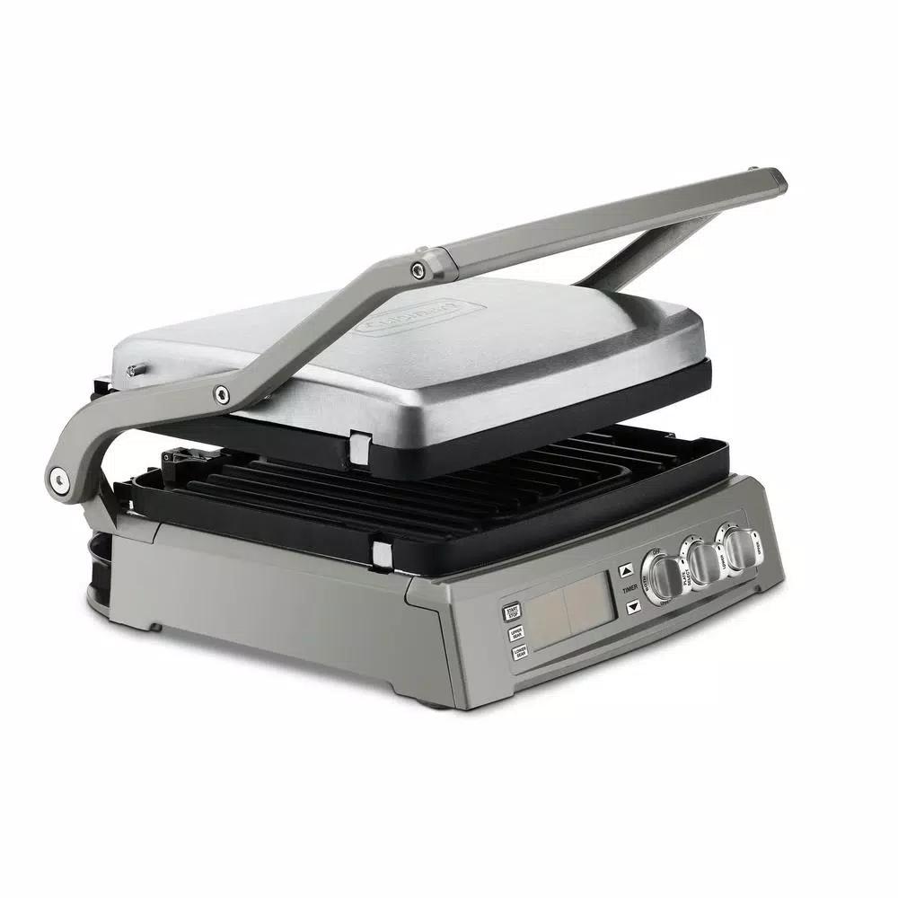 Cuisinart Griddler Elite 240 sq. in. Indoor Electric Grill and Panini Press, Brushed Stainless Steel