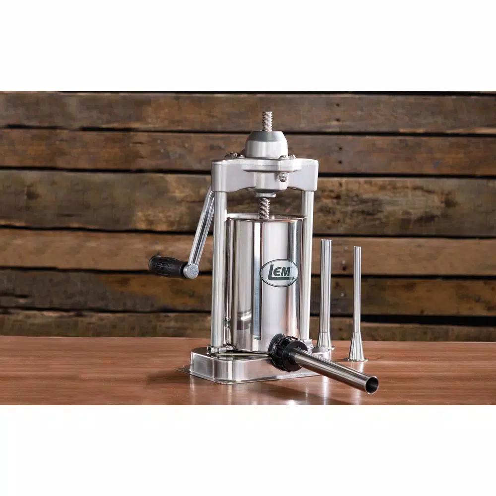 LEM 5 lb. Stainless Steel Vertical Sausage Stuffer with Hardened Steel Gears