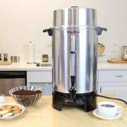West Bend 100-Cup Silver Aluminum Commercial Coffee Urn with Automatic Temperature Control thumbnail 2