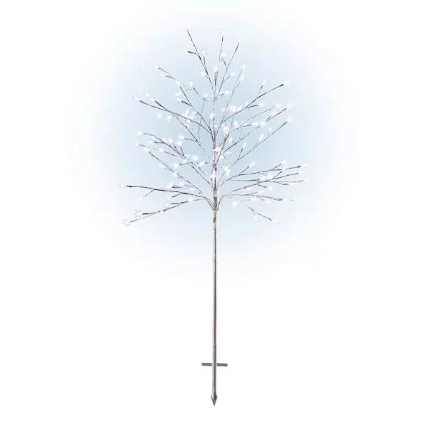 Alpine Corporation 58 in. Frosty Christmas Snowflake Tree with 120 Cool White LED Lights