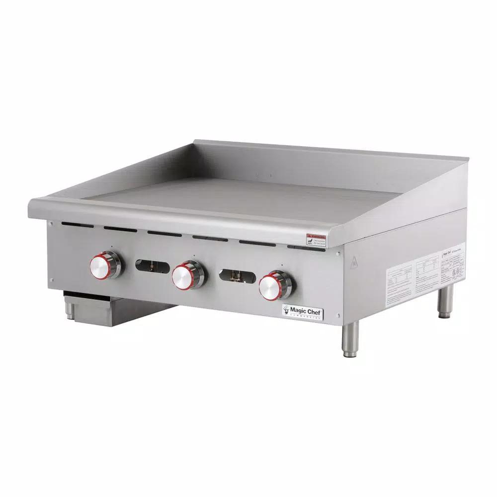 Magic Chef 48 in. Natural Gas Commercial Countertop Griddle, Stainless Steel