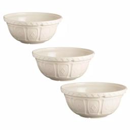 Mason Cash Colour Mix 3-Piece Cream Earthenware Mixing Bowl Set thumbnail 1
