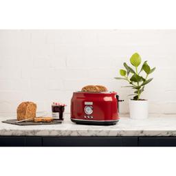 Haden Dorset 1500W 2-Slice Wide Slot Retro Toaster - Red thumbnail 3