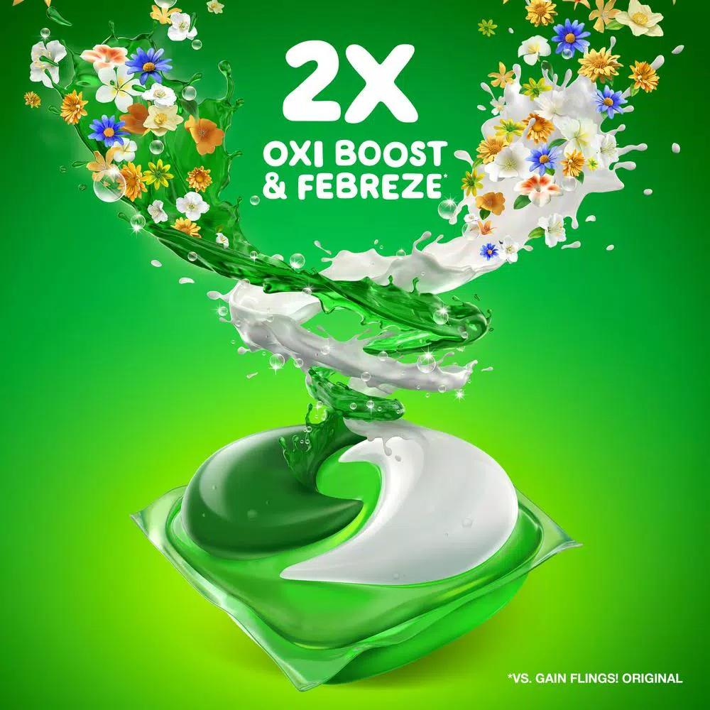 Gain Ultra Flings Laundry Detergent Pods with Febreze Oxi Boost, Original Scent (21-Count, 4-Pack)