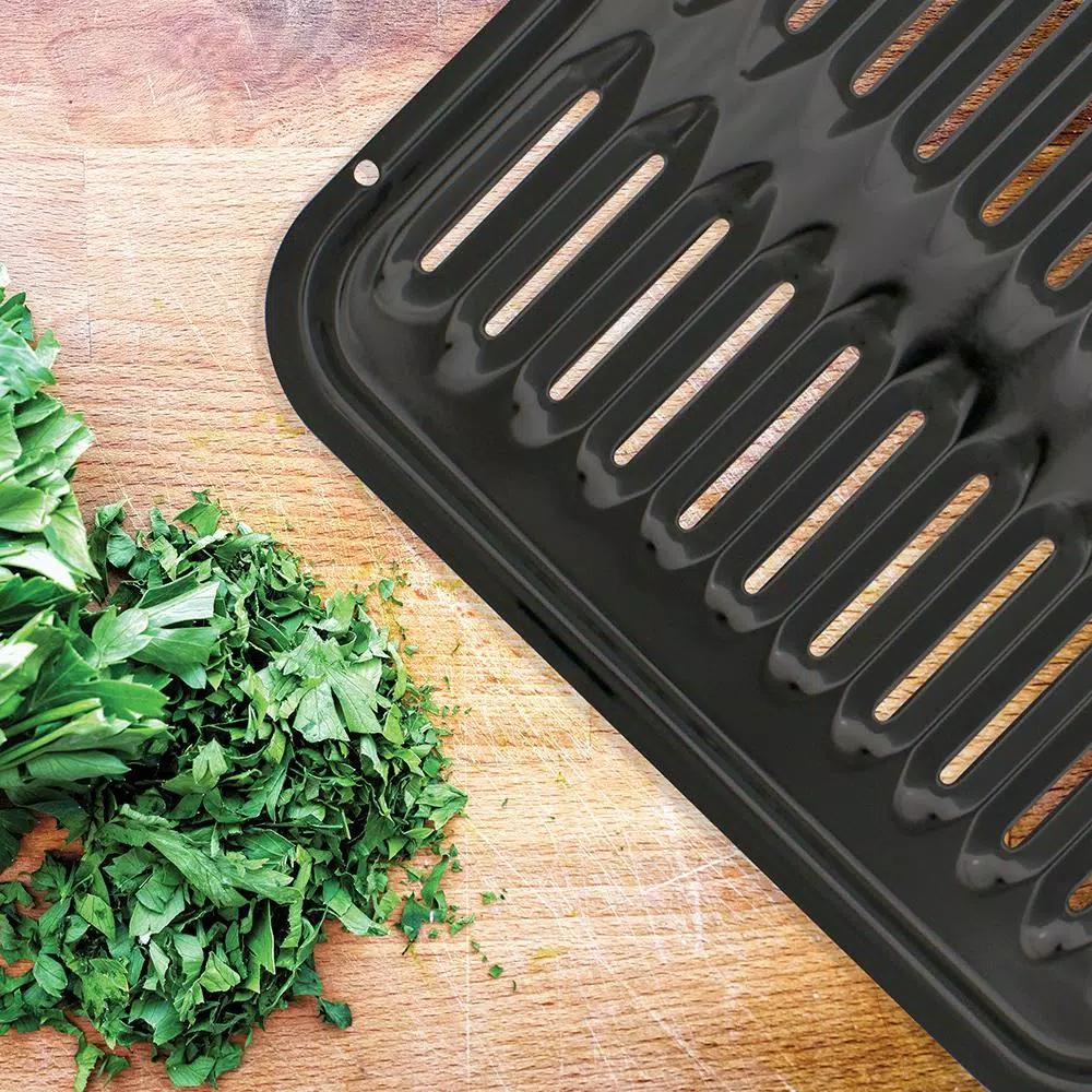 Range Kleen 2-Piece Heavy Duty Porcelain Broiler Pan Set, Black