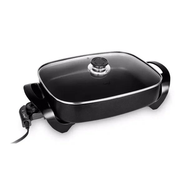 Boyel Living 1400W Electric Skillet 8 Qt Large Square Non-Stick Copper Frying Pan, Black