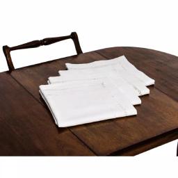 Xia Home Fashions 20 in. x 20 in. Handmade Double Hemstitch Napkins, White (4-Set) thumbnail 1