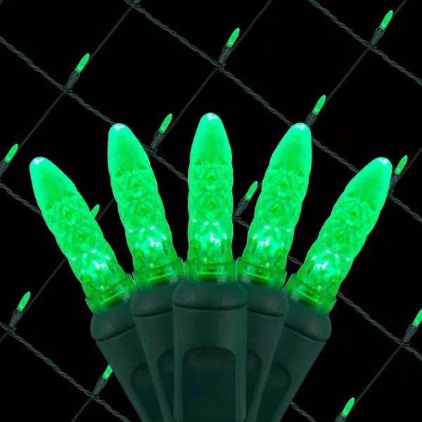 Wintergreen Lighting 48 in. x 72 in. 100-Light M5 LED Green Net Light Set