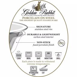 Golden Rabbit Solid White 4.5 qt. Enamelware Baking Pan thumbnail 2