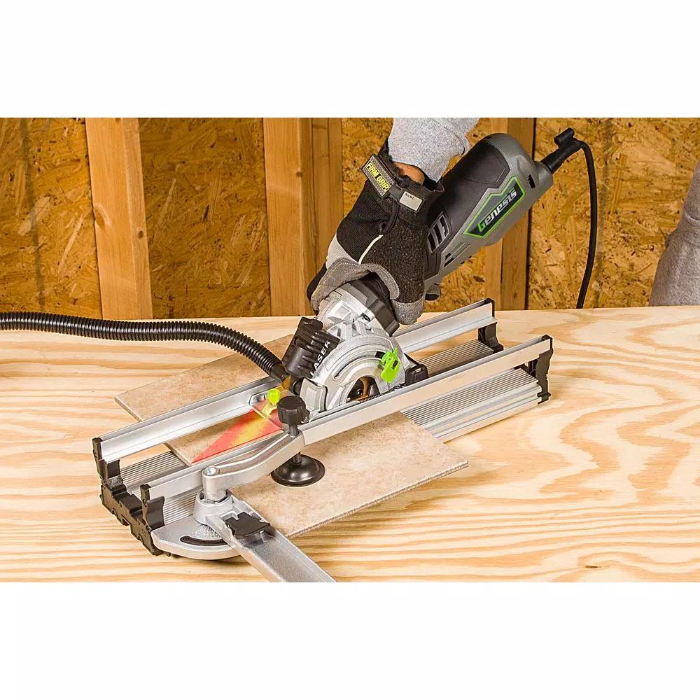 Genesis GPCS535K 3-1/2 in. 5.8 Amp Compact Plunge Circular Saw Kit with Laser and Accessories
