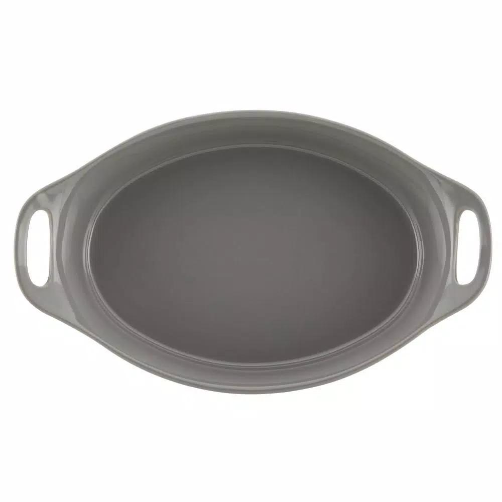 Rachael Ray 2.5 Qt. Gray Ceramic Oval Baker