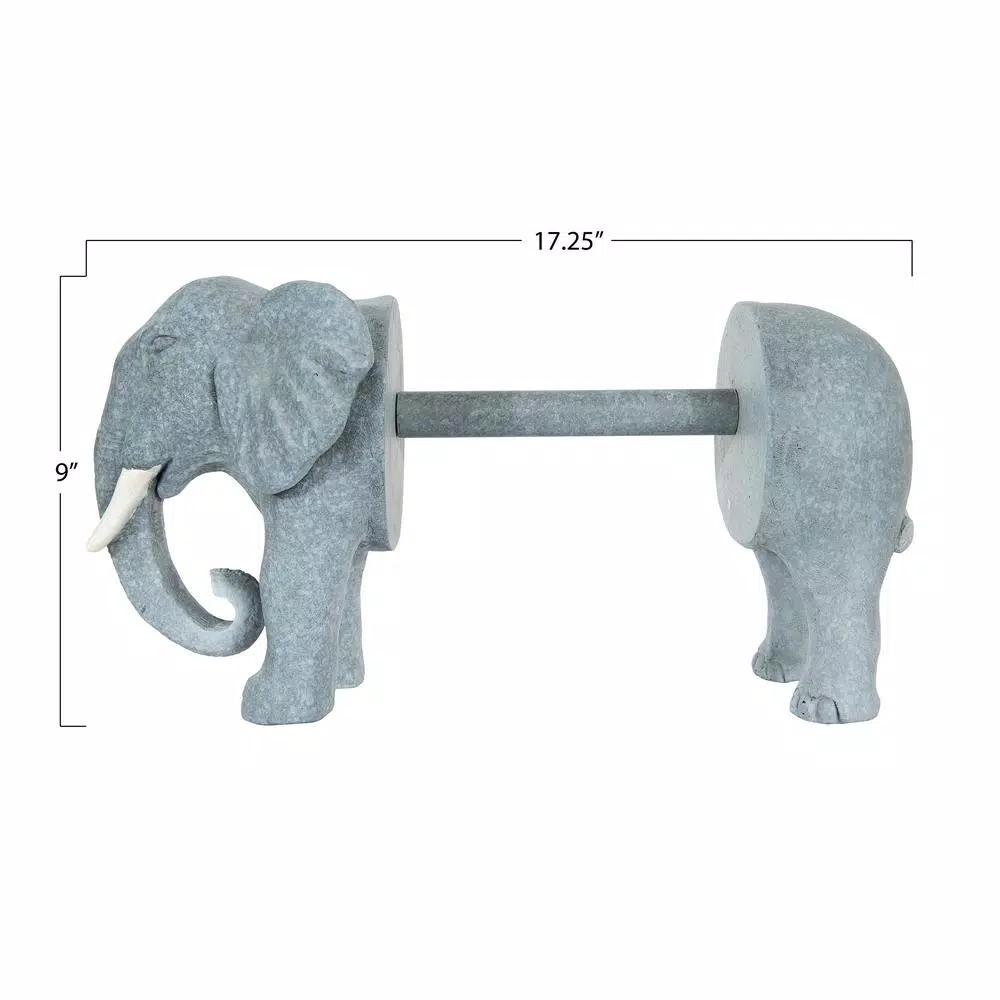 3R Studios Grey Elephant Shaped Freestanding Paper Towel Holder