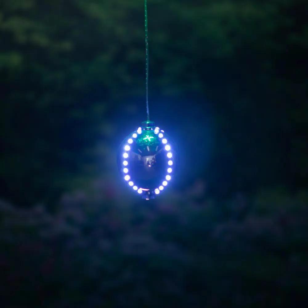 Alpine Corporation 3-Tier Hanging Christmas Ornaments with Chasing LED Lights, Indoor/Outdoor