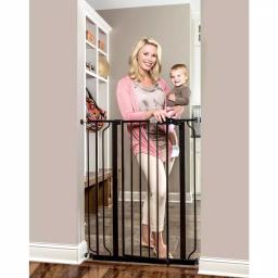 Regalo Easy Step Extra Tall Walk-Through Baby Gate, 41" Black Metal thumbnail 2