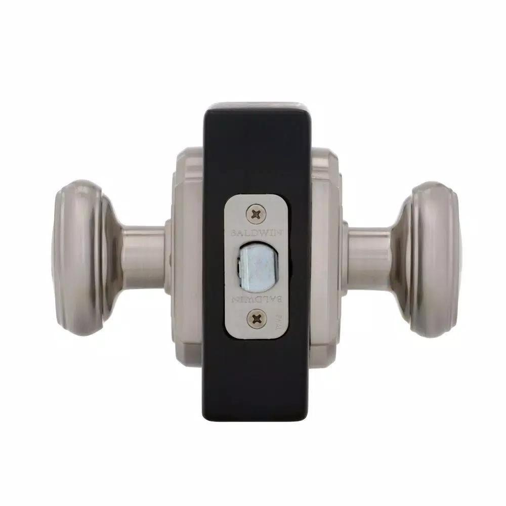 Baldwin Prestige Carnaby Satin Nickel Passage Door Knobs, 4-Pack