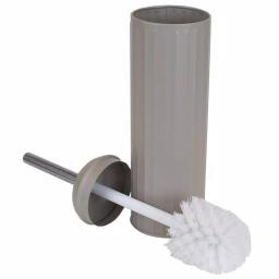 Unbranded Modern Stainless Steel Toilet Brush with Hygienic Splash-Proof Holder - Tan/Gray thumbnail 1