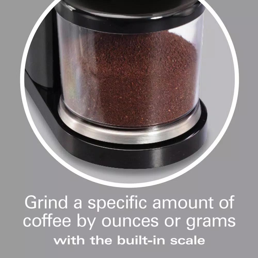 Hamilton Beach Professional Conical Burr Digital Coffee Grinder, 39 Grind Settings, Black & Stainless Steel