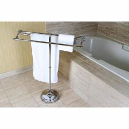 Kingston Brass Pedestal Round Plate Floor Standing Towel Rack - Polished Chrome thumbnail 4