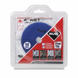 Rubi 4 in. 50 Grit Resin Wet Polishing Pad with Velcro Attachment thumbnail 2