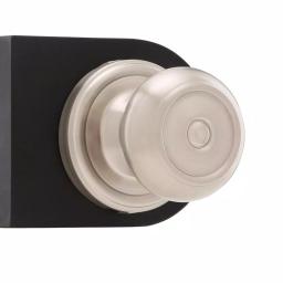 Weslock Savannah Satin Nickel Half-Dummy Door Knob with Push-Button Privacy Lock thumbnail 2