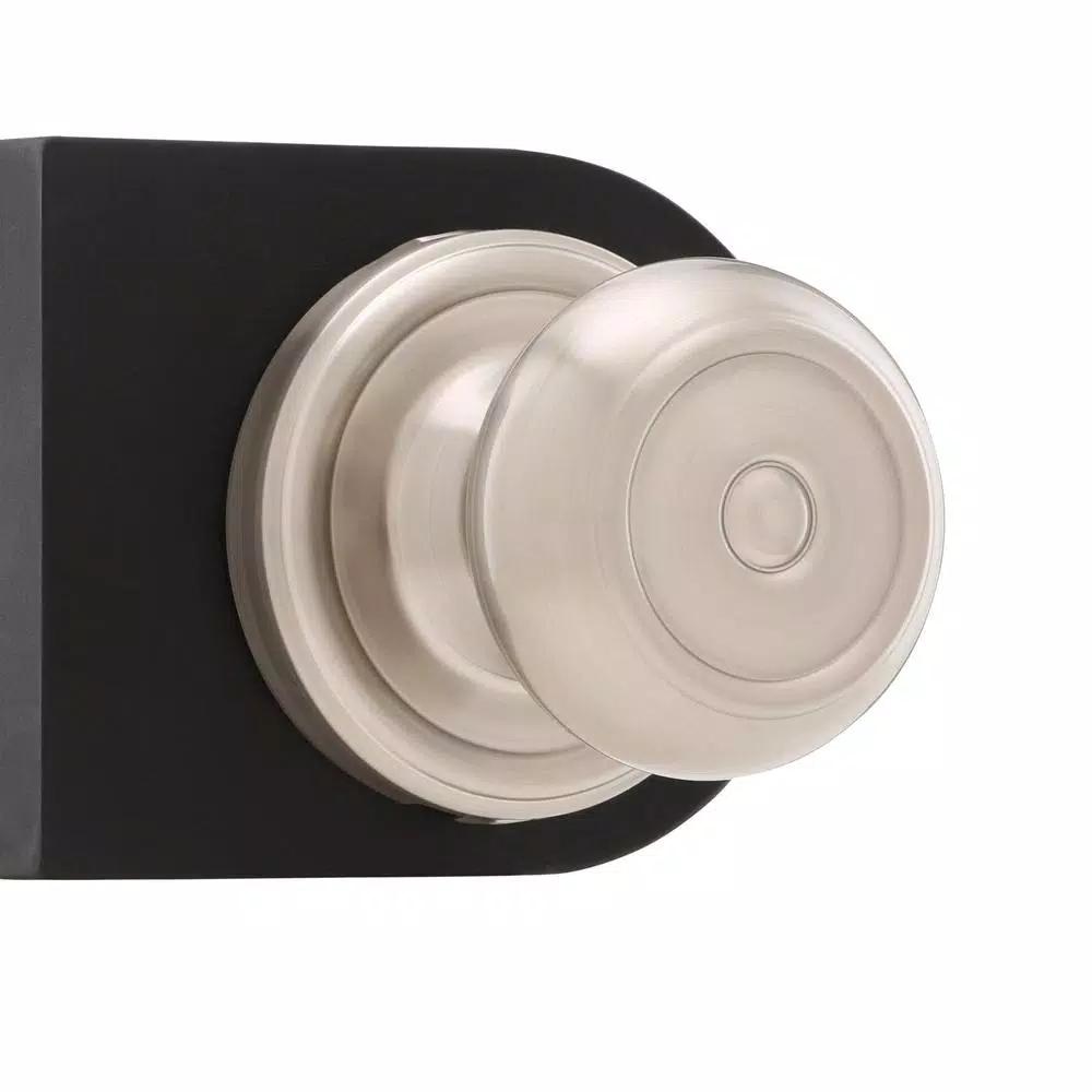 Weslock Savannah Satin Nickel Half-Dummy Door Knob with Push-Button Privacy Lock