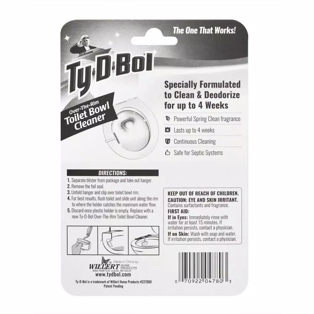 Ty-D-Bol 1 That Works Spring Clean Fragrance Toilet Bowl Cleaning Gel Rim Hangers, 6-Pack
