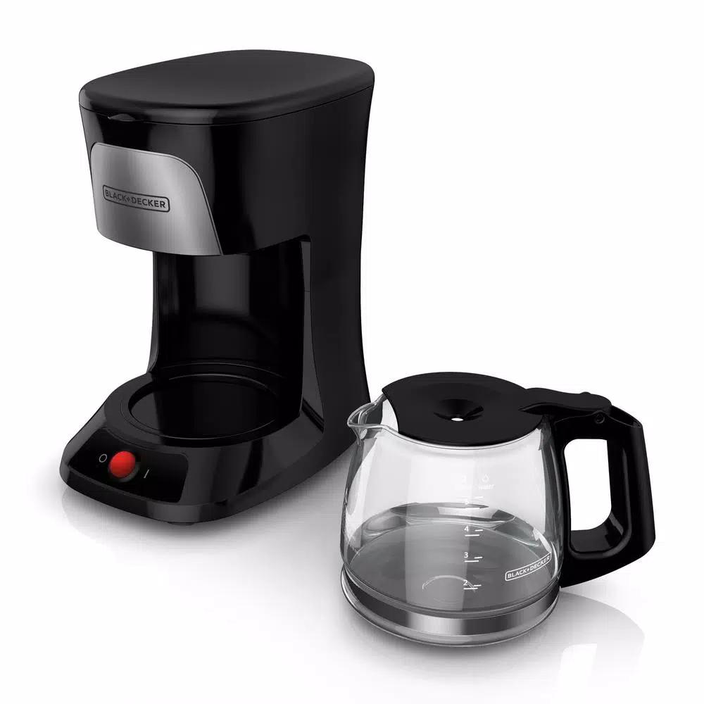 BLACK+DECKER 5-Cup Drip Coffee Maker, Compact Black Coffeemaker
