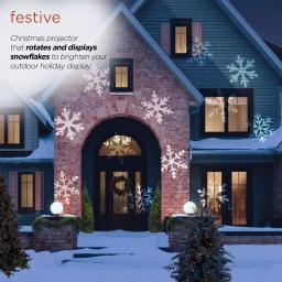 Alpine Corporation Christmas Rotating Snowflake LED Projector, Cool White Lights thumbnail 4